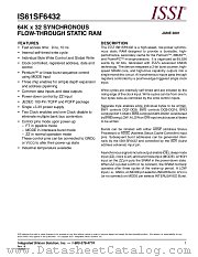 IS61SF6432-10PQI datasheet pdf Integrated Silicon Solution Inc