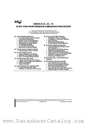 A80960CA-25 datasheet pdf Intel