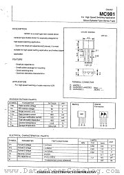 MC981 datasheet pdf Isahaya Electronics Corporation
