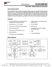 KL5KUSB102 datasheet pdf Kawasaki LSI
