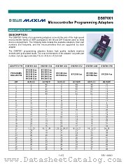 DS87001E52 datasheet pdf MAXIM - Dallas Semiconductor