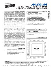 MAX19541EGK datasheet pdf MAXIM - Dallas Semiconductor