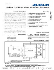 MAX3953UGK datasheet pdf MAXIM - Dallas Semiconductor