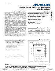 MAX3992UTG datasheet pdf MAXIM - Dallas Semiconductor