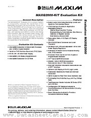 MAXQ2000-KIT datasheet pdf MAXIM - Dallas Semiconductor