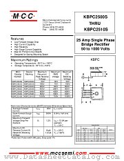 KBPC2506S datasheet pdf MCC