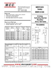 MBR1560 datasheet pdf MCC
