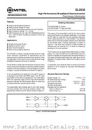 SL2035MP1T datasheet pdf Mitel Semiconductor