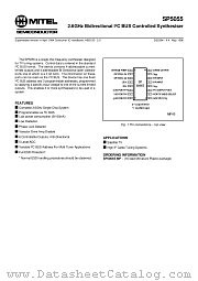 SP5055SSMP datasheet pdf Mitel Semiconductor
