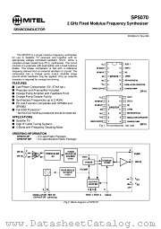 SP5070MP datasheet pdf Mitel Semiconductor
