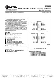 SP5658MP1S datasheet pdf Mitel Semiconductor