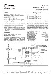 SP5769QP1T datasheet pdf Mitel Semiconductor