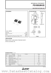 FS100UM-3 datasheet pdf Mitsubishi Electric Corporation