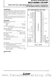 M37103M4-XXXSP datasheet pdf Mitsubishi Electric Corporation