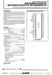 M37260E6-XXXSP datasheet pdf Mitsubishi Electric Corporation