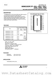 M5M5255DP-70HL datasheet pdf Mitsubishi Electric Corporation