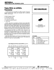 MC100LVEL92 datasheet pdf Motorola