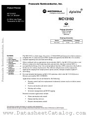 MC13192 datasheet pdf Motorola