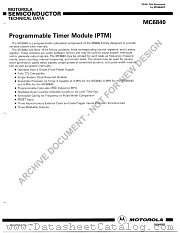 MC6840P datasheet pdf Motorola