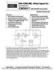 CMX017D6 datasheet pdf MXCOM