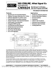 CMX624D5 datasheet pdf MXCOM