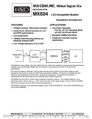 MX604TN datasheet pdf MXCOM