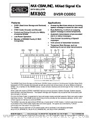 MX802J datasheet pdf MXCOM