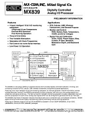 MX839P datasheet pdf MXCOM