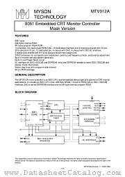 MTV012A datasheet pdf MYSON TECHNOLOGY