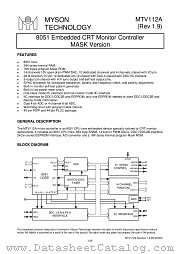 MTV112AN datasheet pdf MYSON TECHNOLOGY