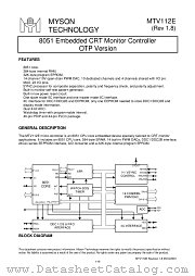 MTV112EV-OTP datasheet pdf MYSON TECHNOLOGY