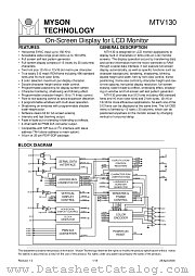 MTV130P20 datasheet pdf MYSON TECHNOLOGY