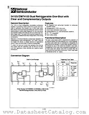 54123DMQB datasheet pdf National Semiconductor