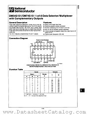 DM54S151W datasheet pdf National Semiconductor