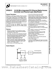 DP83815CVNG datasheet pdf National Semiconductor