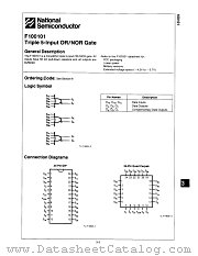 F100101 datasheet pdf National Semiconductor
