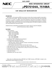 UPD75108AG-XXX-22 datasheet pdf NEC