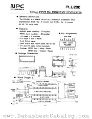 PLL2001 datasheet pdf Nippon Precision Circuits Inc