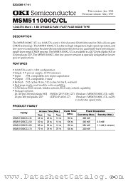 MSM511000CL-45ZS datasheet pdf OKI electronic components