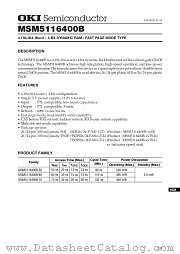 MSM5116400B-60TS-L datasheet pdf OKI electronic components
