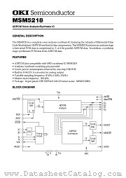 MSM5218RS datasheet pdf OKI electronic components