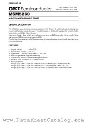 MSM5260GS-L datasheet pdf OKI electronic components