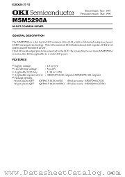 MSM5298AGS-K datasheet pdf OKI electronic components