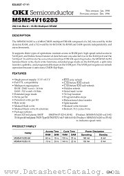 MSM54V16283-60GS-K datasheet pdf OKI electronic components