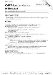 MSM9225GS-2K datasheet pdf OKI electronic components
