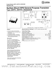 2N2222AUB datasheet pdf Optek Technology