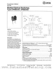OPB854A1 datasheet pdf Optek Technology