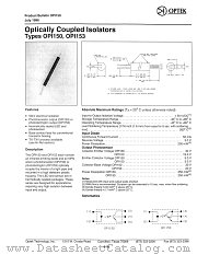 OPI150 datasheet pdf Optek Technology