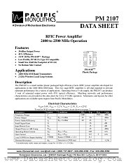 PM2107 datasheet pdf PACIFIC Monolithics