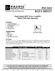 PM2112 datasheet pdf PACIFIC Monolithics